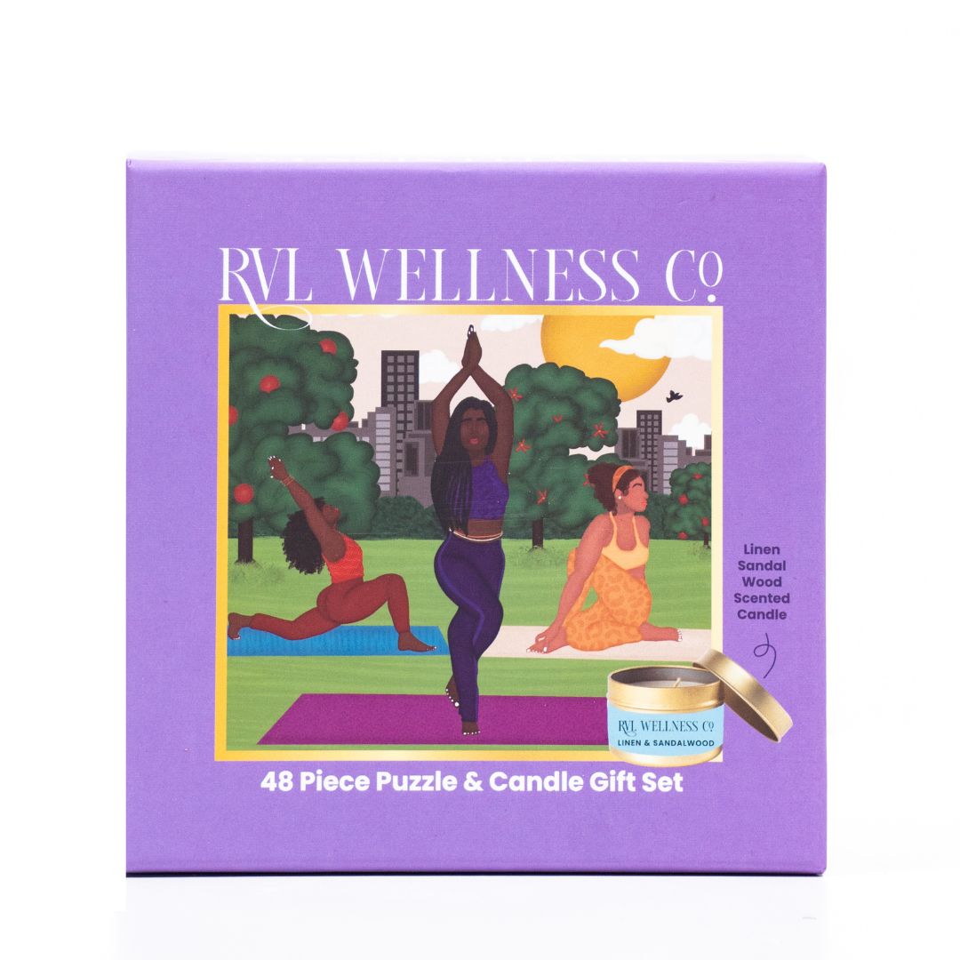 Yoga in the Park | 48 Piece Puzzle & Candle Gift Set