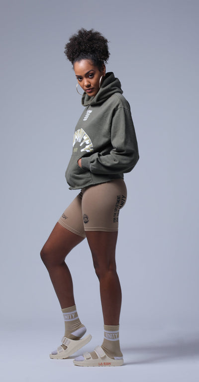 LOGO BIKER SHORTS TAN