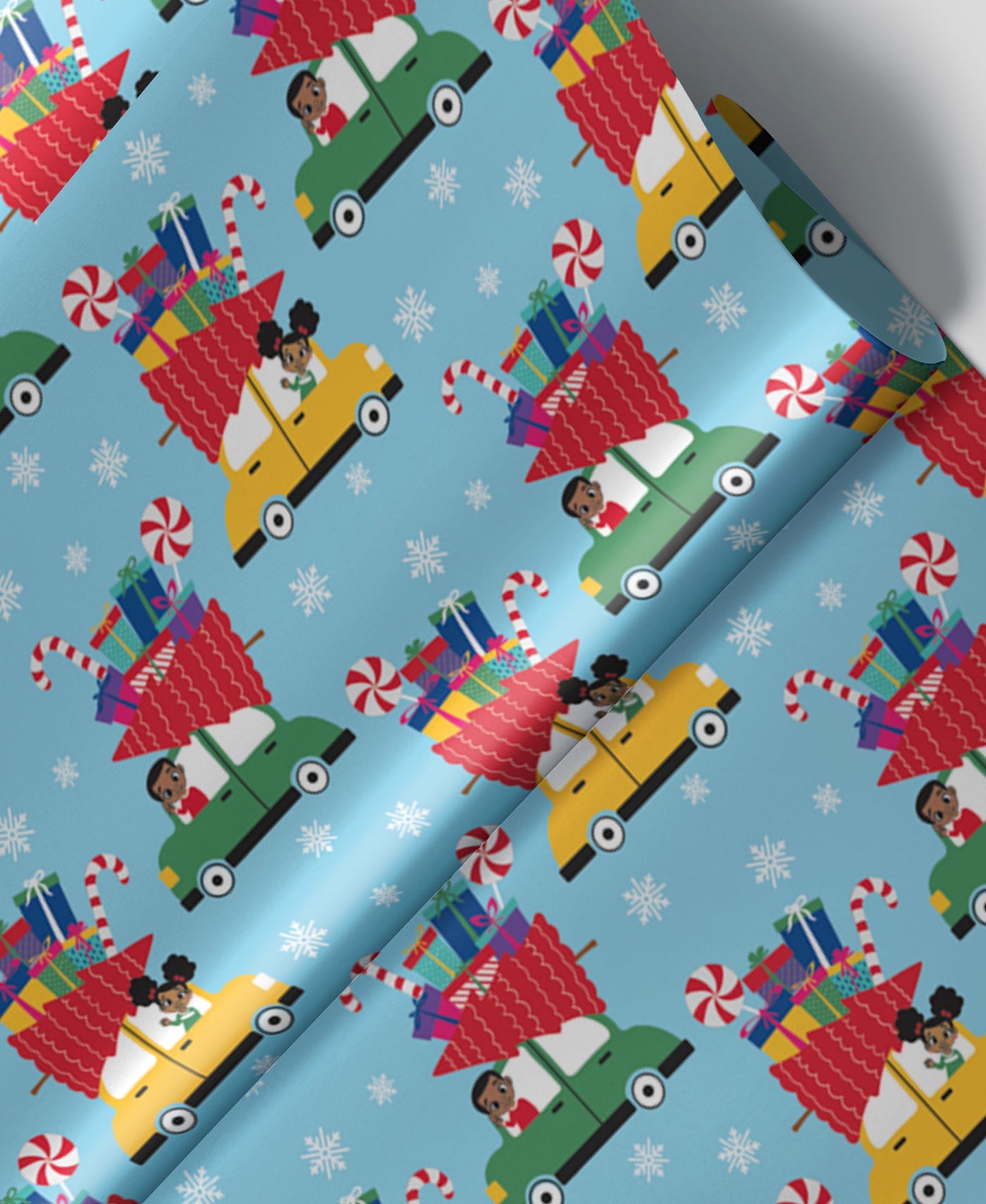 Wrap- Kids in Cars Blue Foil Gift Wrap