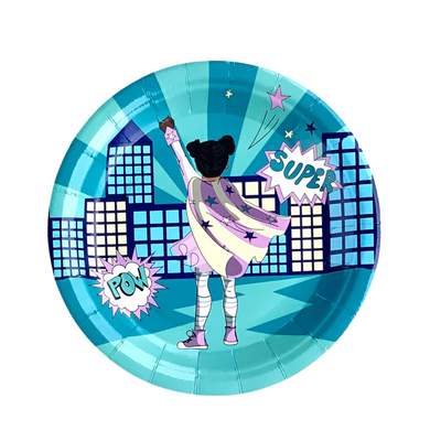 Supergirl Small Paper Plates | Mint Green