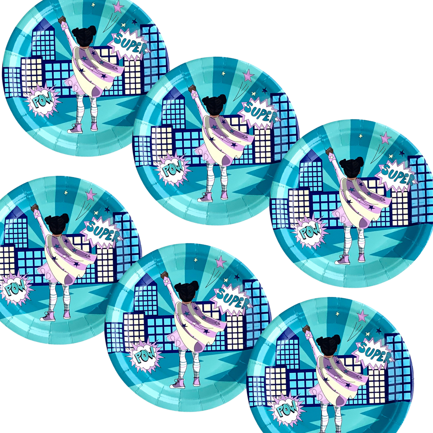 Supergirl Small Paper Plates | Mint Green