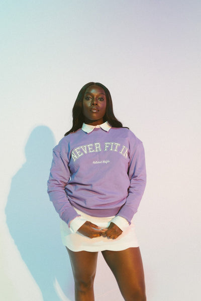 NEVER FIT in VINTAGE CREWNECK / LILAC