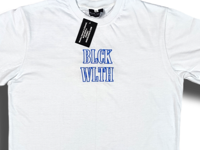 BLCK WLTH | Short Sleeve Tee (White/Azure)