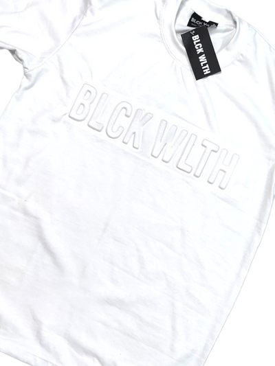 BLCK WLTH | Embossed Short Sleeve Tee (White)