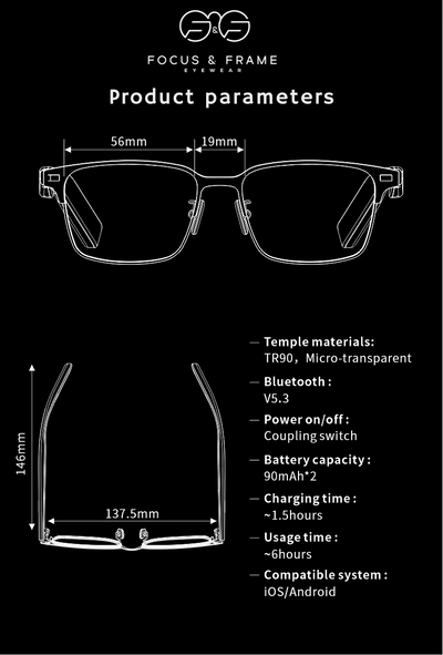 The Mcgee Frame - Bluetooth Glasses