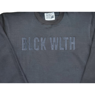 BLCK WLTH | Embroidered Crewneck (Obsidian)