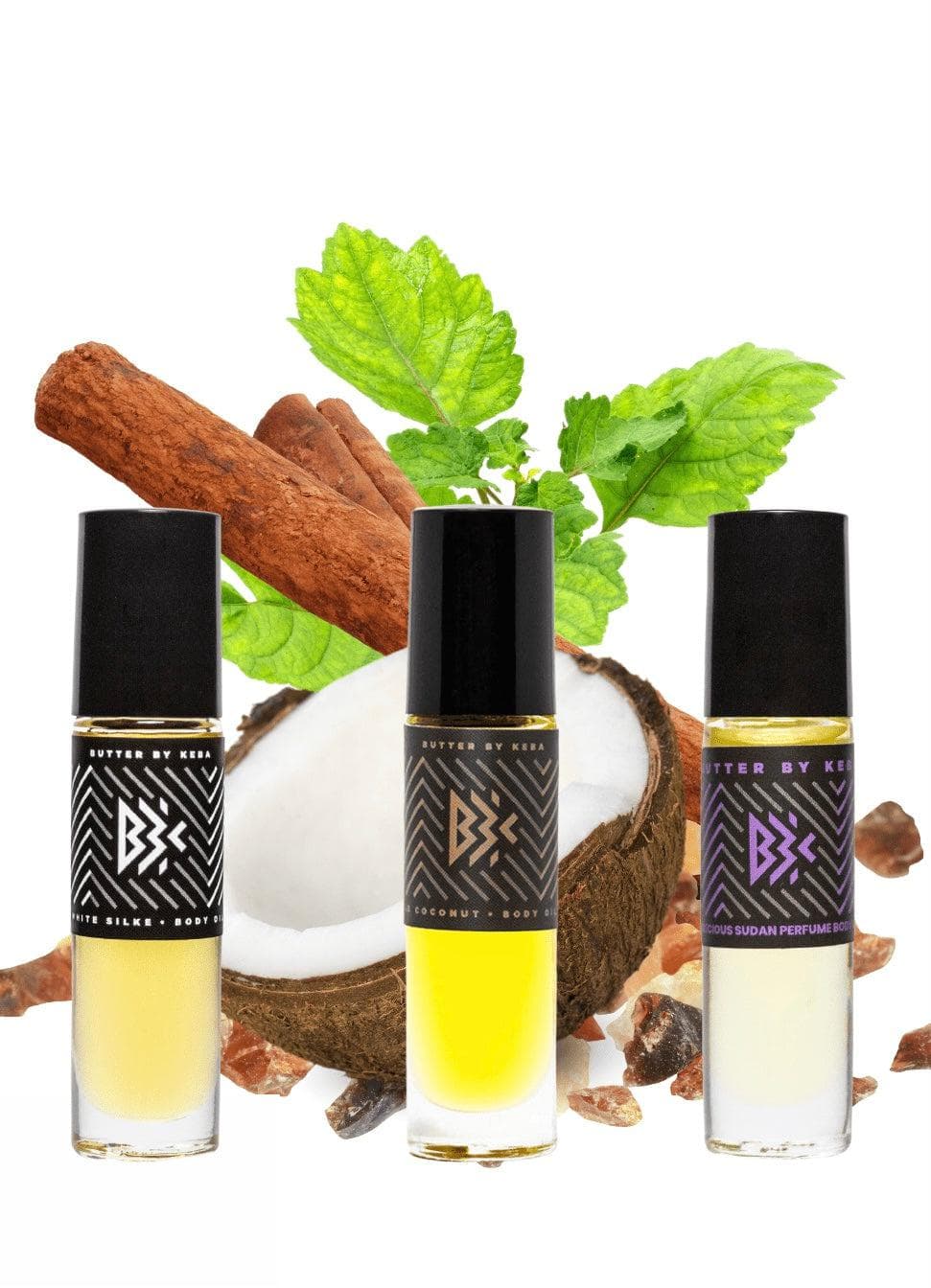 White Silke Perfume Wood Spice Body Oil Trio