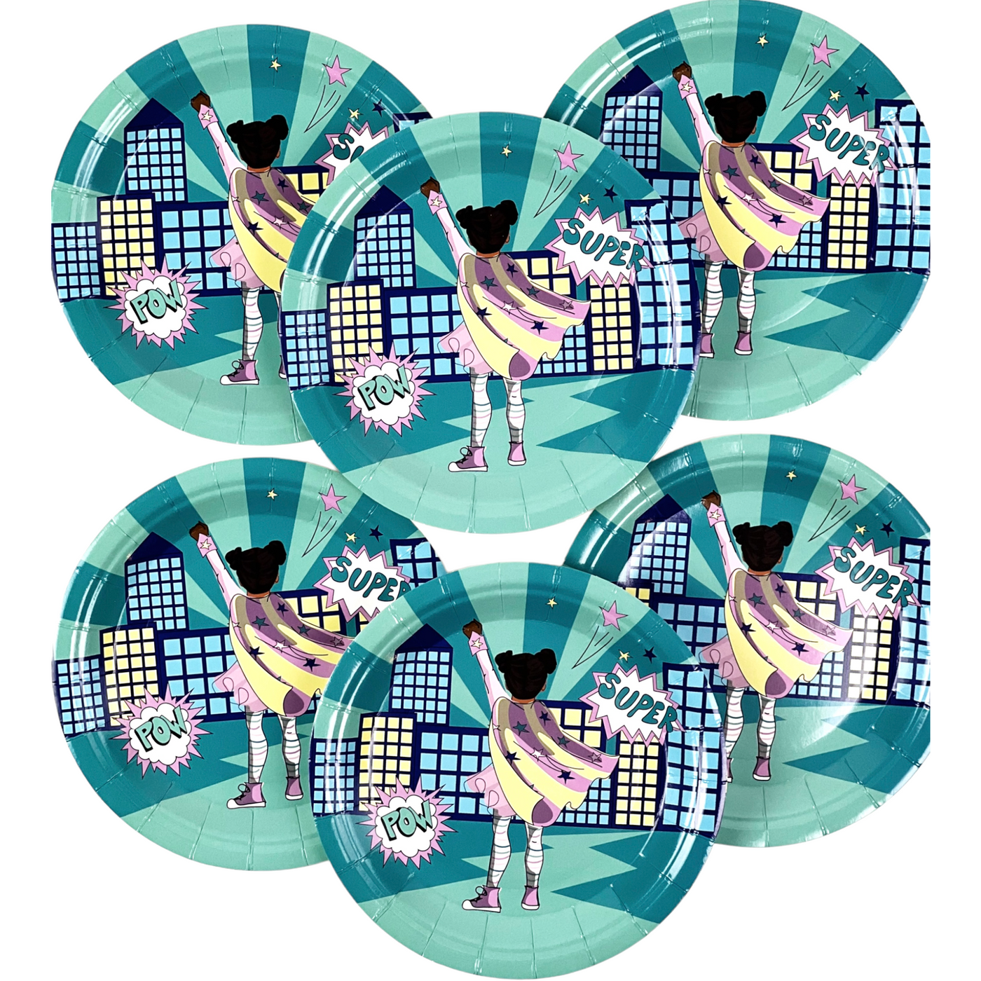 Supergirl Small Paper Plates | Mint Green