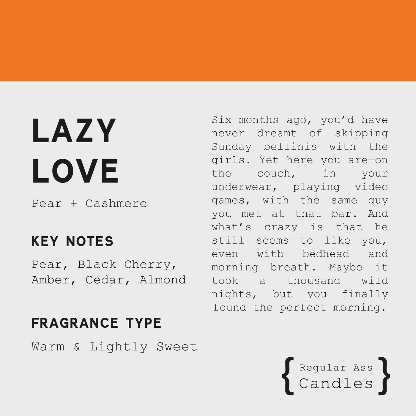 Lazy Love, Pear + Cashmere 11oz Candle