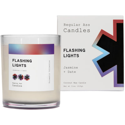 Flashing Lights, Jasmine + Date 11oz Candle