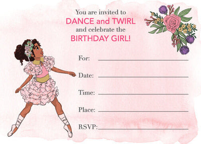 Ballerina Party Invitations Set