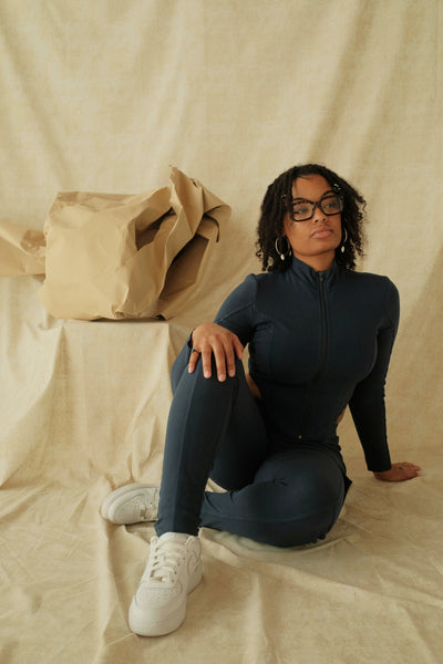 Teyana Zip Up Crop (Saphire)