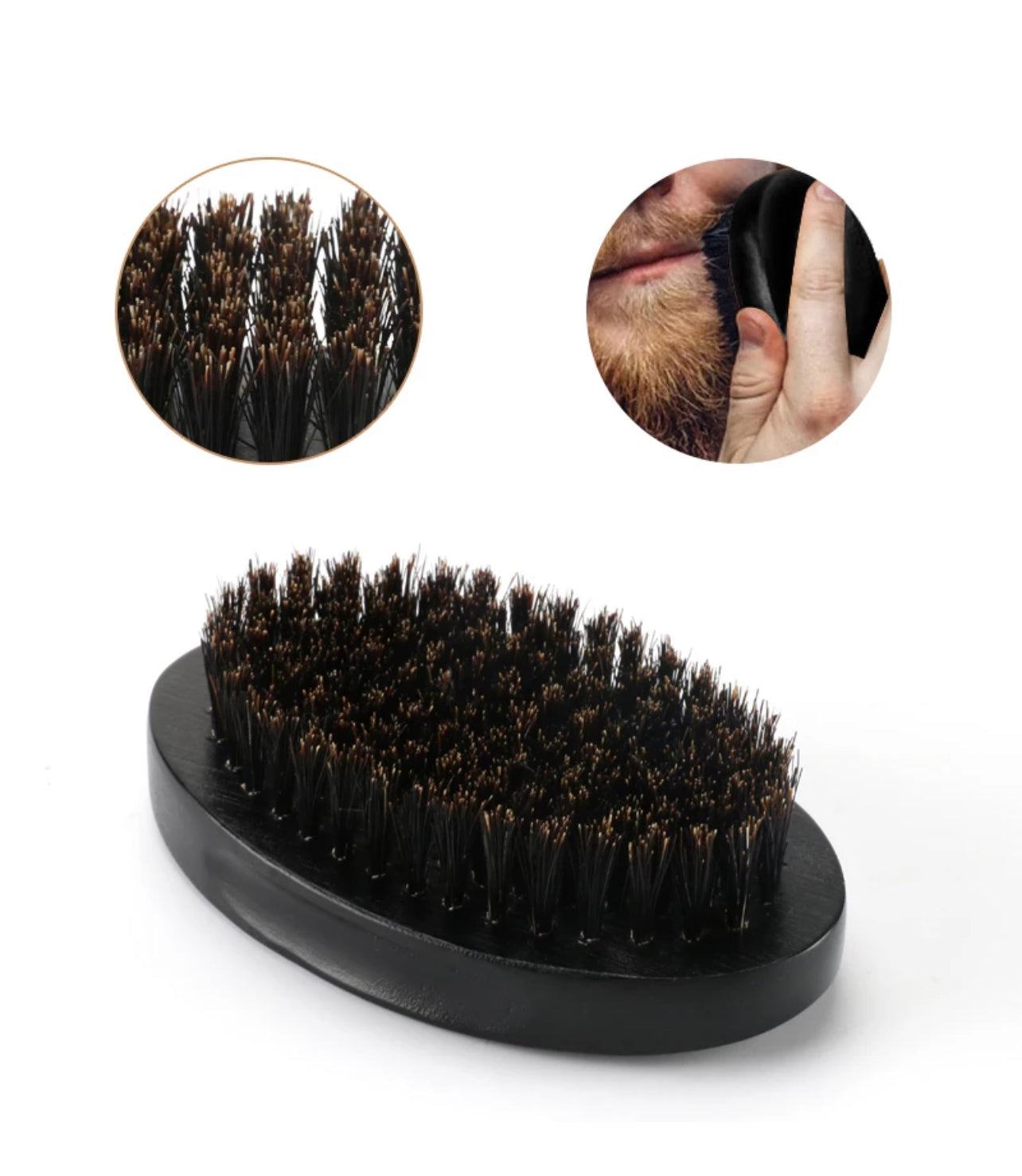 Wooden Beard Comb & Boar Bristle Beard Brush Set