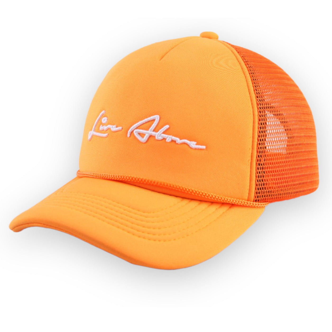 Live Above Signature Trucker Hat- Orange Neon