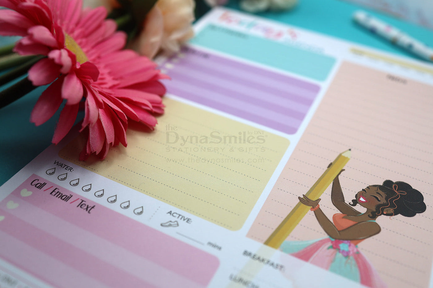 "Creamsicle Colors" 10x7 Daily Planner Pad, 50 Undated Tear Away Sheets