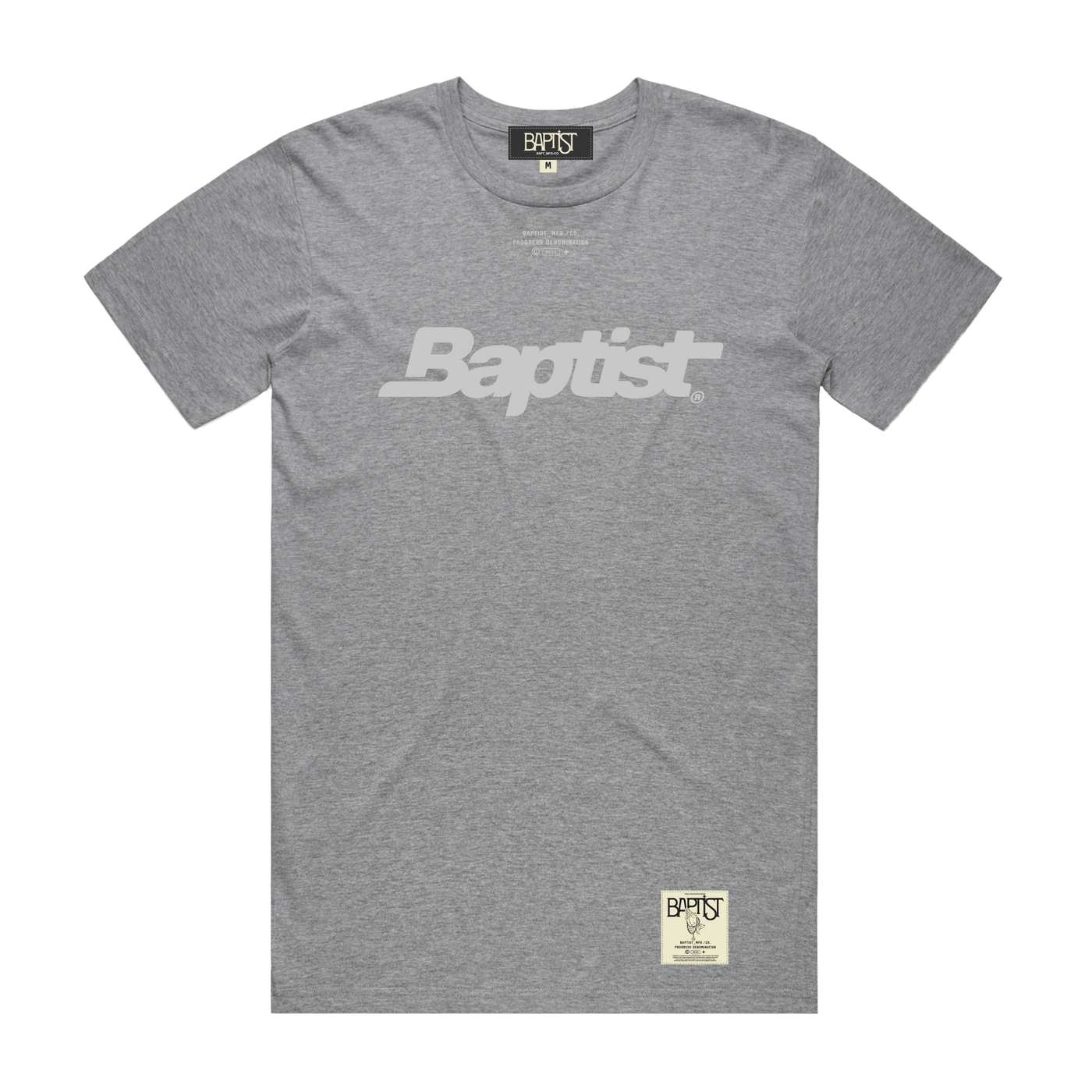 The Baptist Logo S/S Tee - Heather Grey