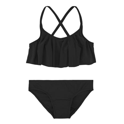 Period Swimwear Ruffle Set | Black Sea