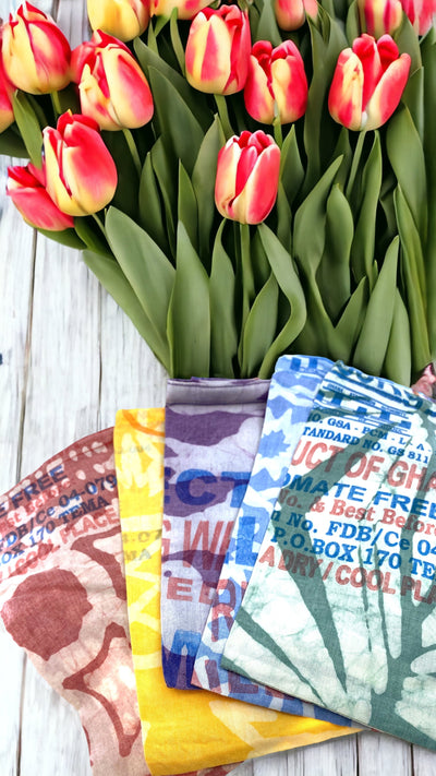 Medium, Upcycled Handmade Drawstring Bags