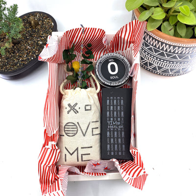 Words of Affirmation, Love Me, Dried Flower Bouquet & Self-Care, Gift Set