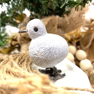 Small, Recycled Metal and Stone, 2" Chickadee Sculpture