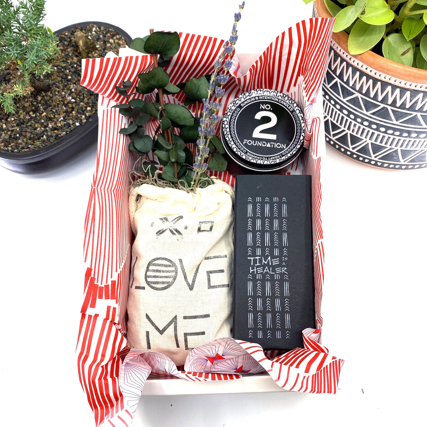 Words of Affirmation, Love Me, Dried Flower Bouquet & Self-Care, Gift Set