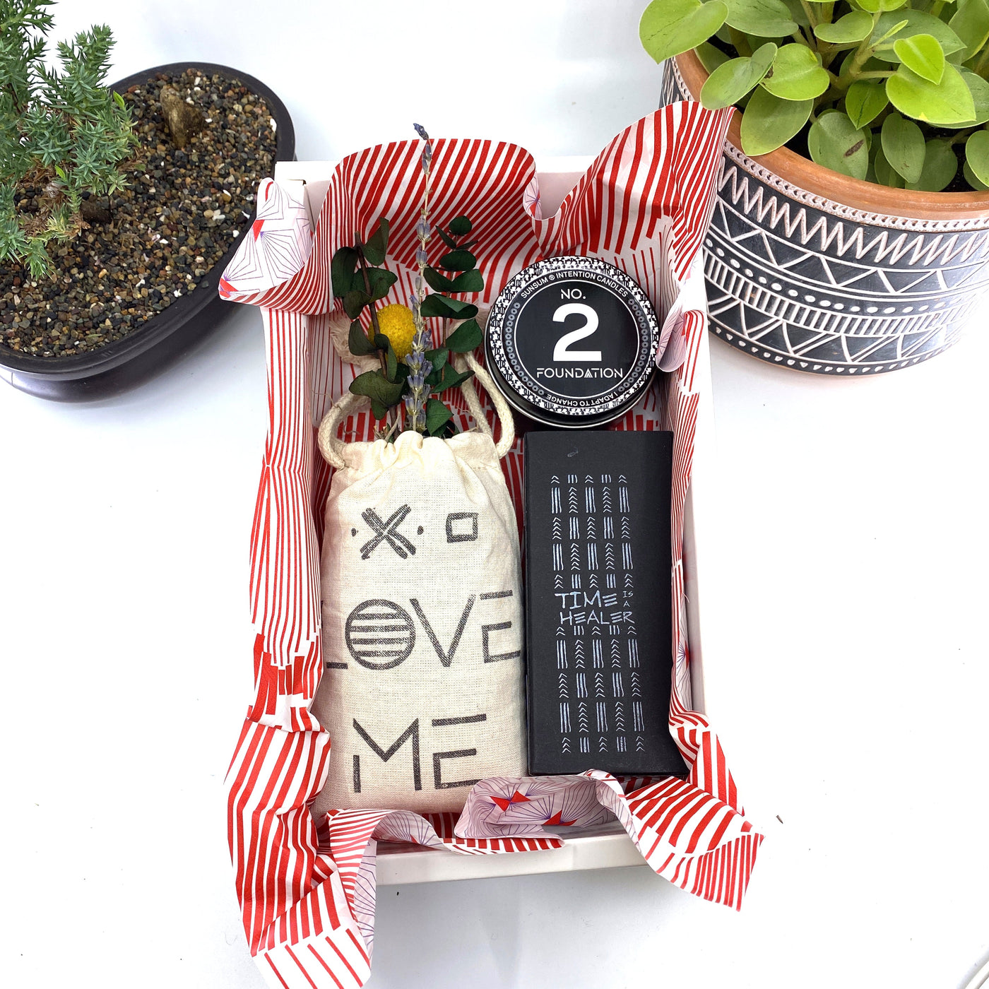 Words of Affirmation, Love Me, Dried Flower Bouquet & Self-Care, Gift Set