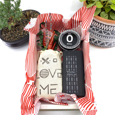 Words of Affirmation, Love Me, Dried Flower Bouquet & Self-Care, Gift Set