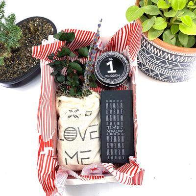 Words of Affirmation, Love Me, Dried Flower Bouquet & Self-Care, Gift Set