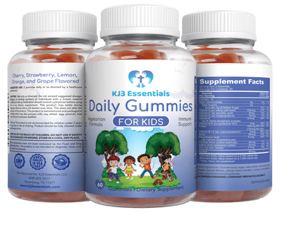 KIDLIFE by KJ3 Essentials Daily Gummies- Vitamins for Kids 90 Count Vegan. Immune Support.- | KJ3 Essentials