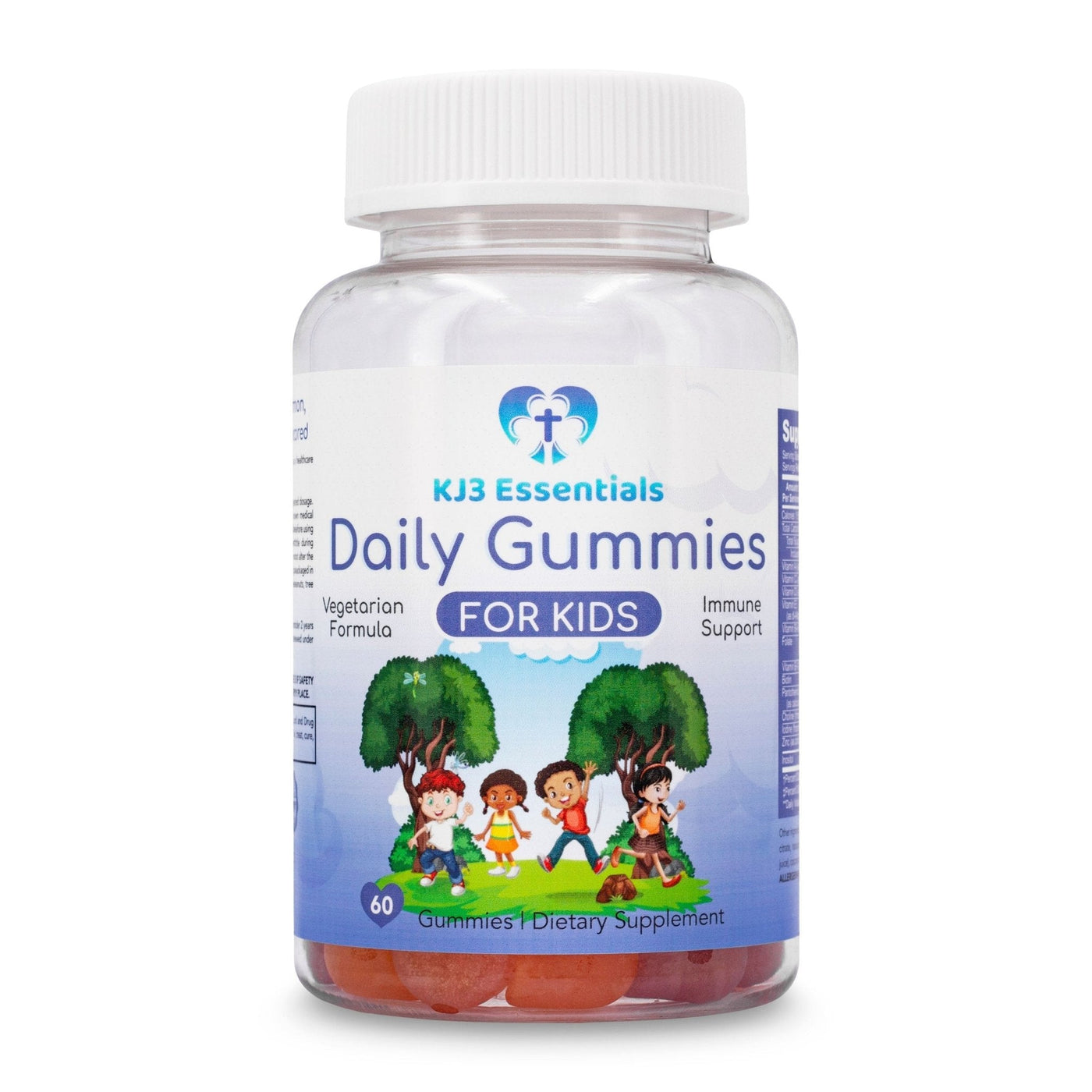 KIDLIFE by KJ3 Essentials Daily Gummies- Vitamins for Kids 90 Count Vegan. Immune Support.- | KJ3 Essentials