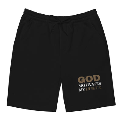 God Motivates My Hustle Men's Fleece Shorts