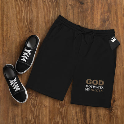 God Motivates My Hustle Men's Fleece Shorts