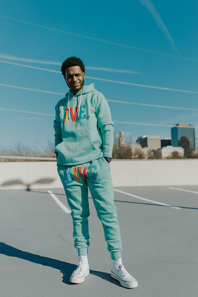 Live Chenille Joggers- Teal