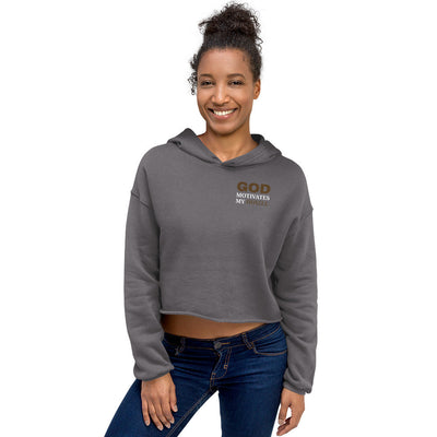 God Motivates My Hustle Crop Hoodie